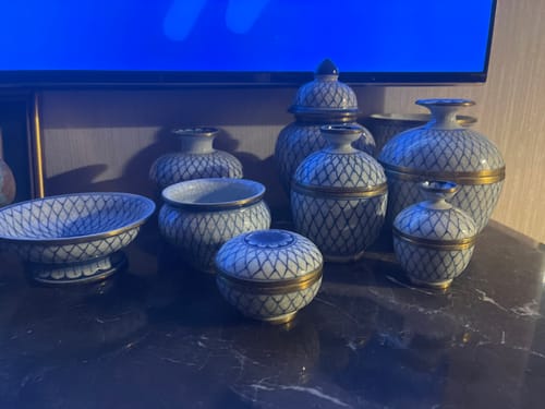 Customer photo review of Mavi Blanc El Yapımı Sırlı Porselen Kutu / Obje