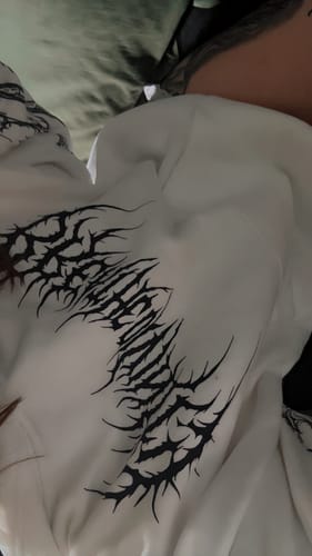 Customer photo review of Dragon Blade Oversized pullover hoodie [DIVINE WHITE]