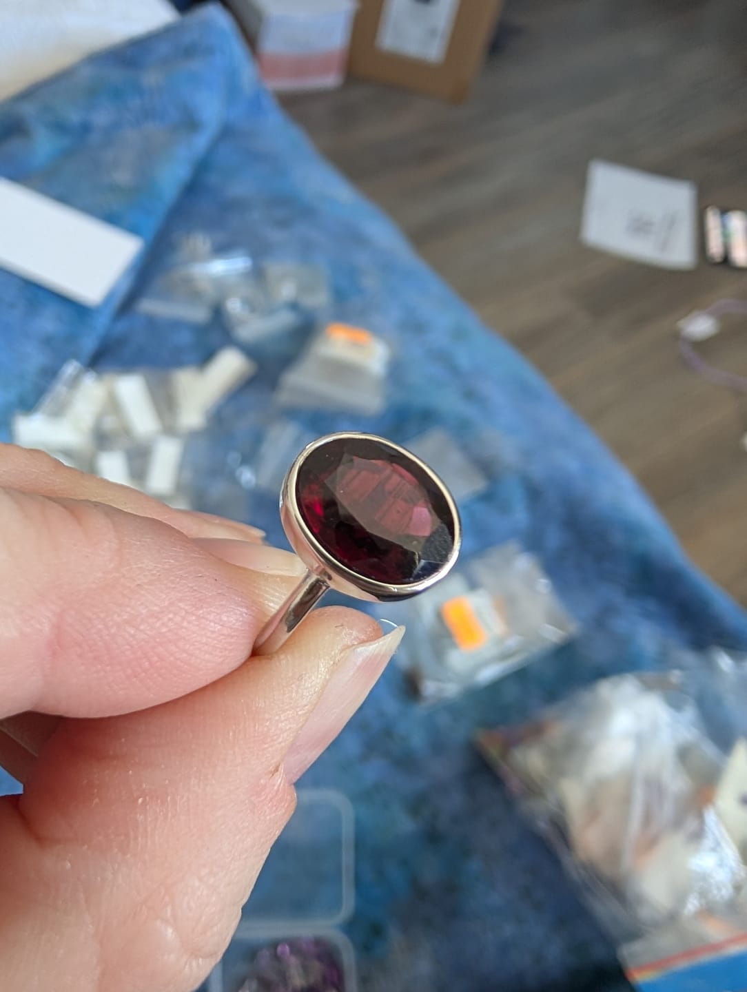 Customer photo review of 1pc adjustable oval  925 sterling silver jewellery findings, ring mounting, ring setting, for 10*8mm beads