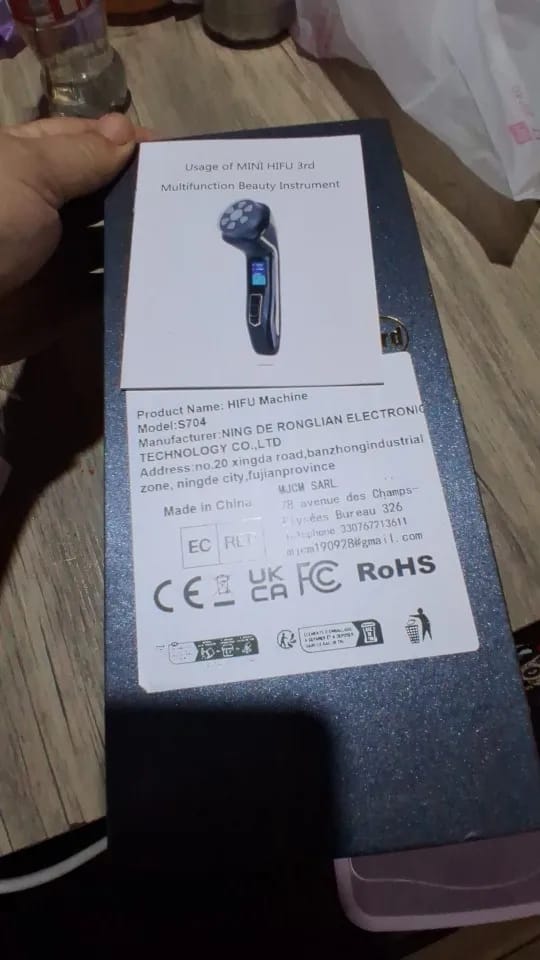 Customer photo review of Mini Portable HIFU RF Ultrasonic Anti-Wrinkle Face Lifting Device