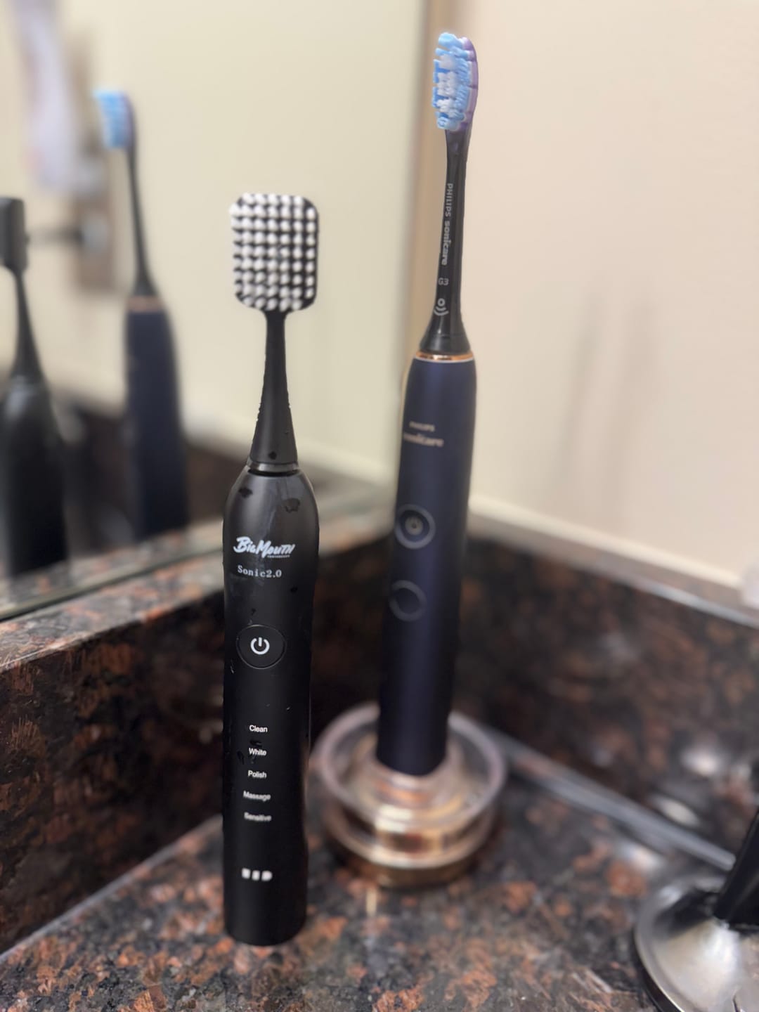 Customer photo review of Big Mouth Sonic Toothbrush 2.0 (Black Edition)