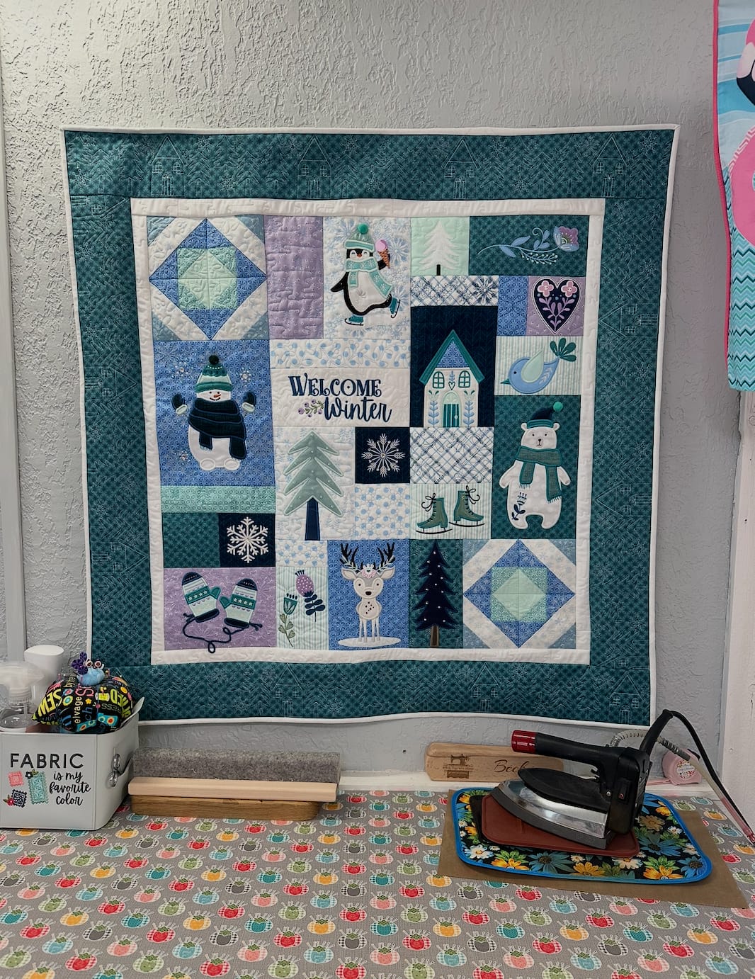 Customer photo review of Quik Hang Magnetic Quilt Hanging System