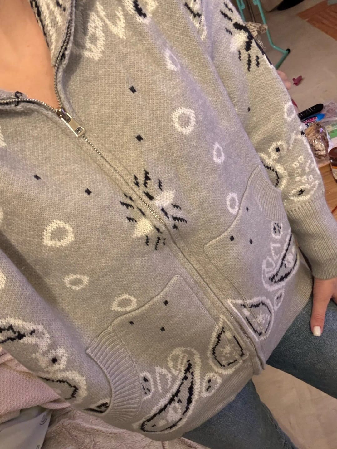 Customer photo review of Stacey Paisley Knitted Cardigan