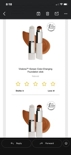 Customer photo review of Viralona™ Korean Color-Changing Foundation stick