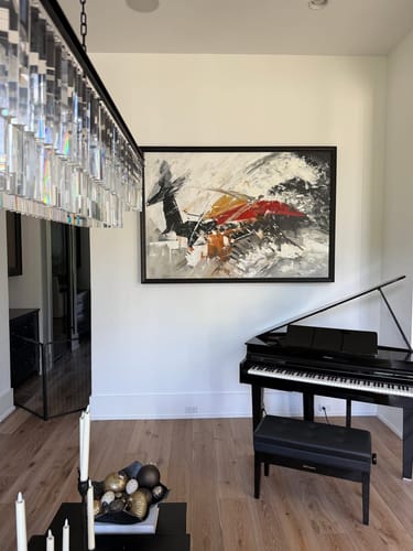 Customer photo review of Wild Life-Abstract Modern Oil Painting - Bold Textured Wall Art for Living Room Decor