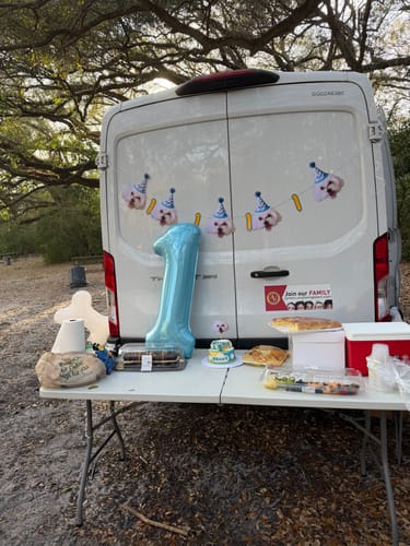 Customer photo review of Standard Personalized Dog Party Pack
