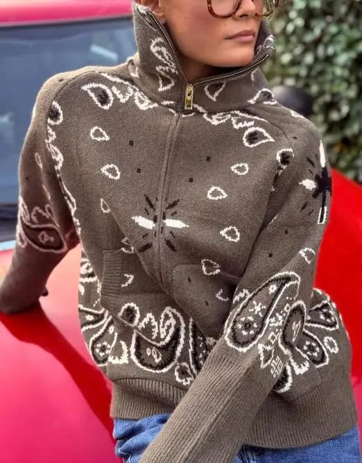 Customer photo review of Stacey Paisley Knitted Cardigan