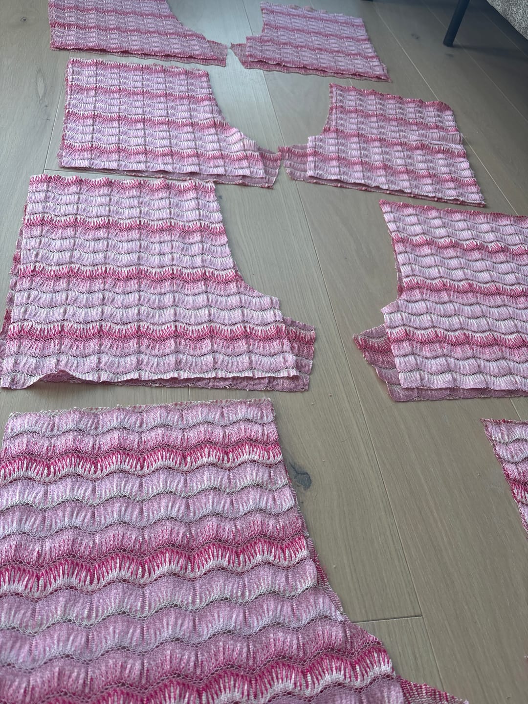 Customer photo review of Green Wave Pattern Mesh Knit Fabric by the Metre