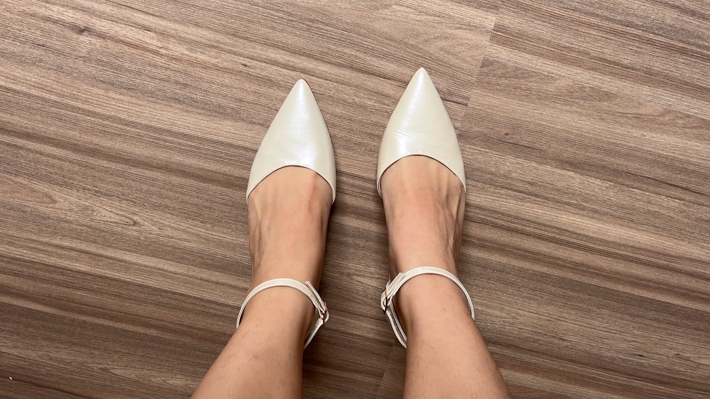 Customer photo review of Scarpin Noiva Couro Perolado Off White