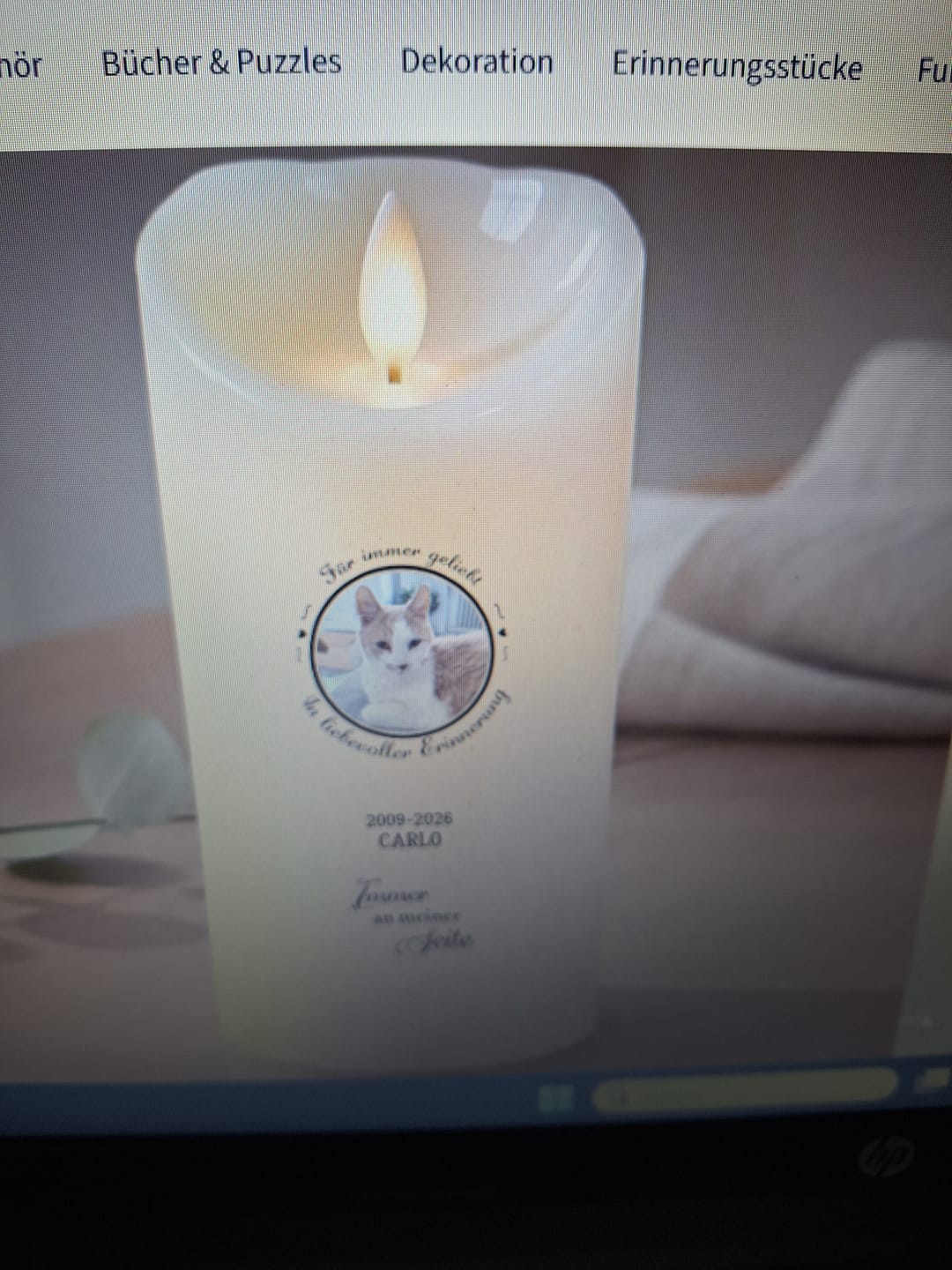 Customer photo review of Personalisierte LED Kerze - In liebevoller Erinnerung