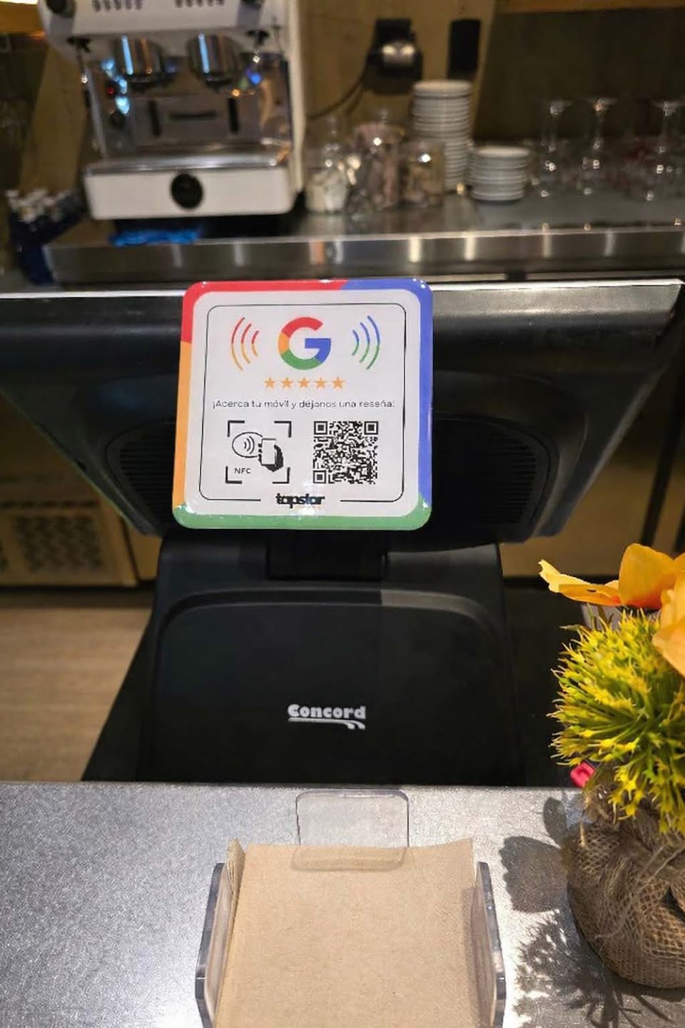 Customer photo review of Placa Reseñas de Google