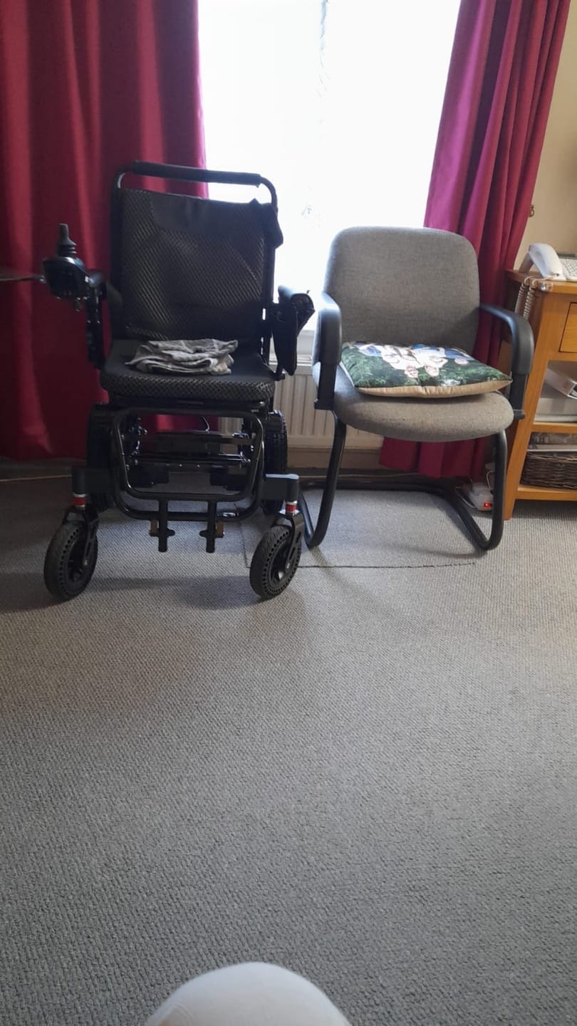 Customer photo review of Ultra-Lightweight Folding Electric Wheelchair | EtechMobility LiteMax 2