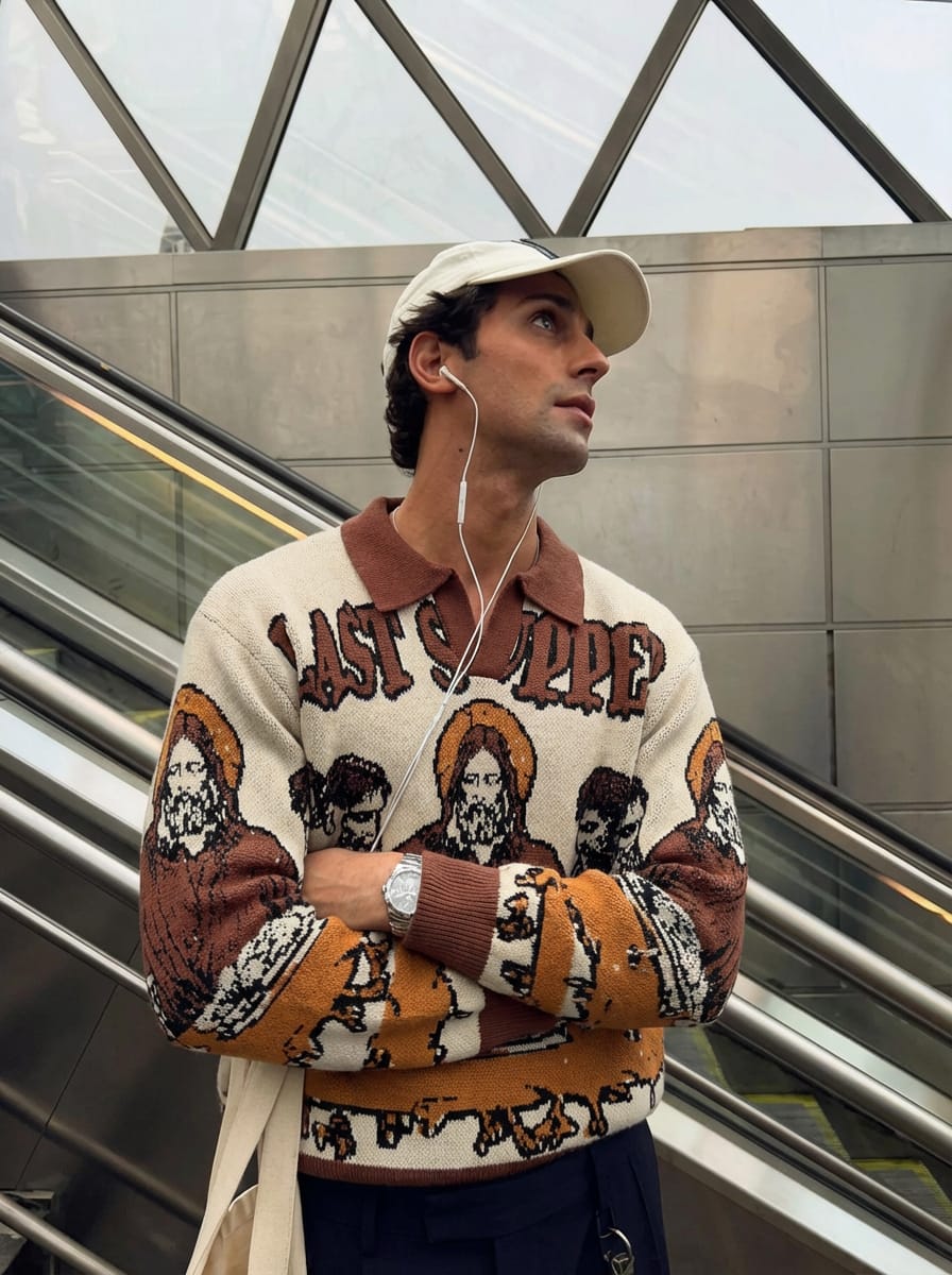 Customer photo review of The Last Supper Knit Sweater