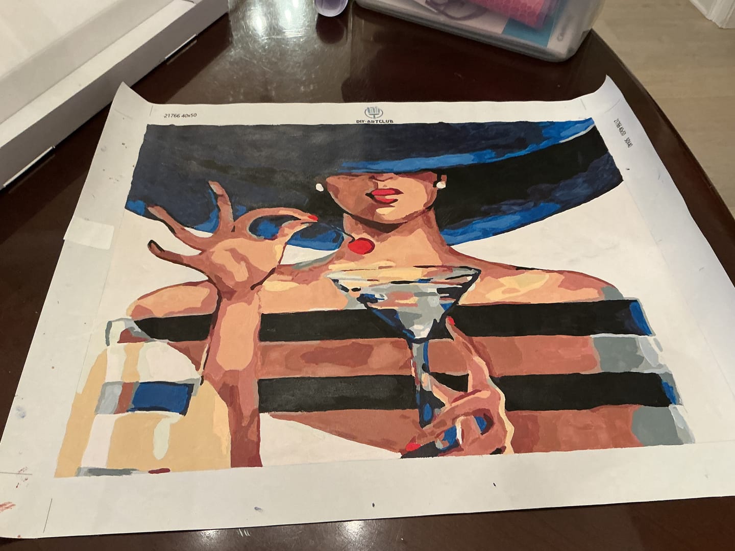 Customer photo review of Woman with a Martini | Paint by Numbers