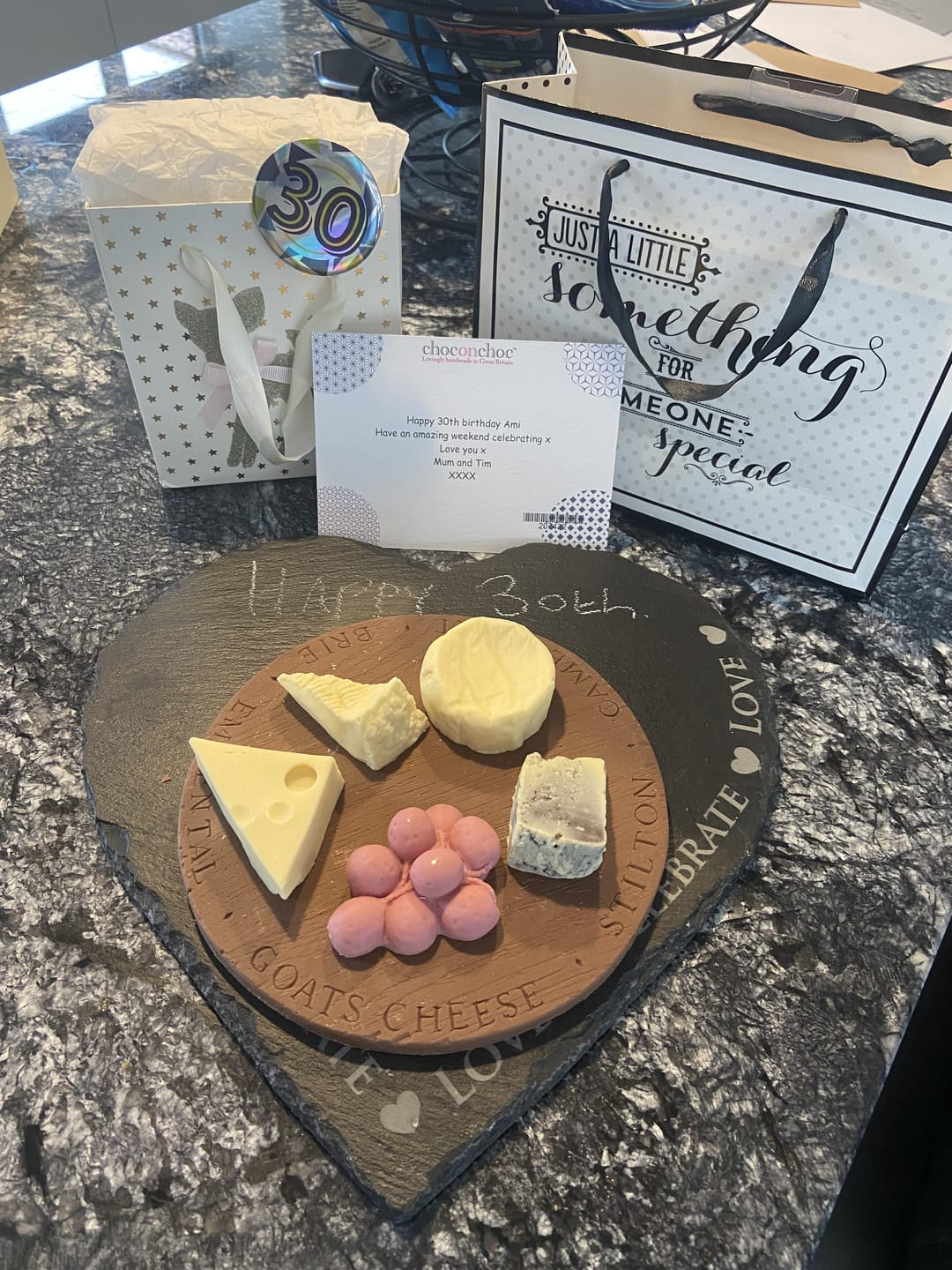 Customer photo review of Chocolate Cheese Board