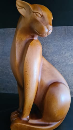 Customer photo review of Cheetah Wood Sculpture #WA108