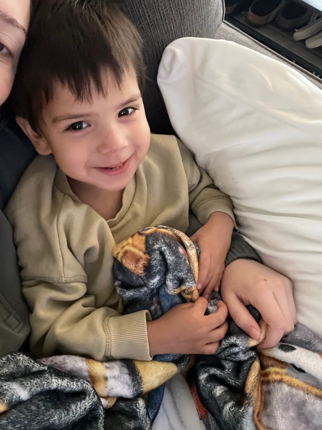 Customer photo review of Construction Machines - Personalized Kid Blanket
