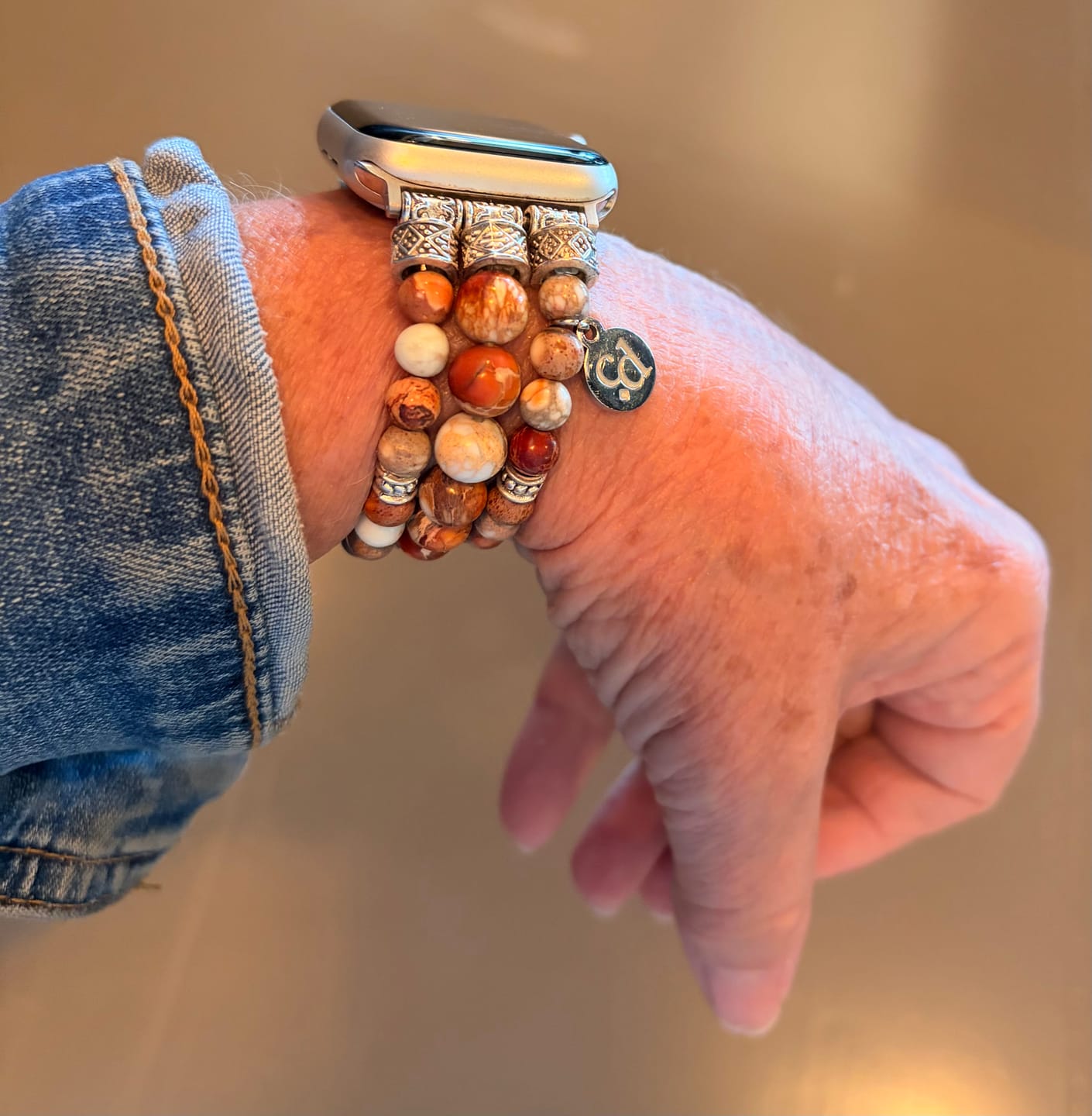 Customer photo review of Imperial Earth Jasper Apple Watch Strap