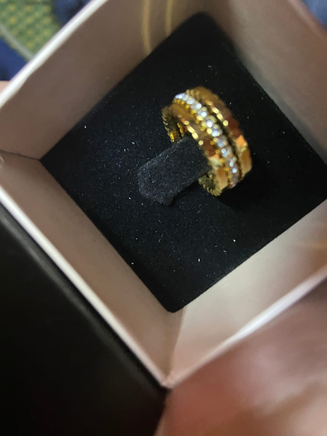 Customer photo review of Three Piece Honeycomb Ring