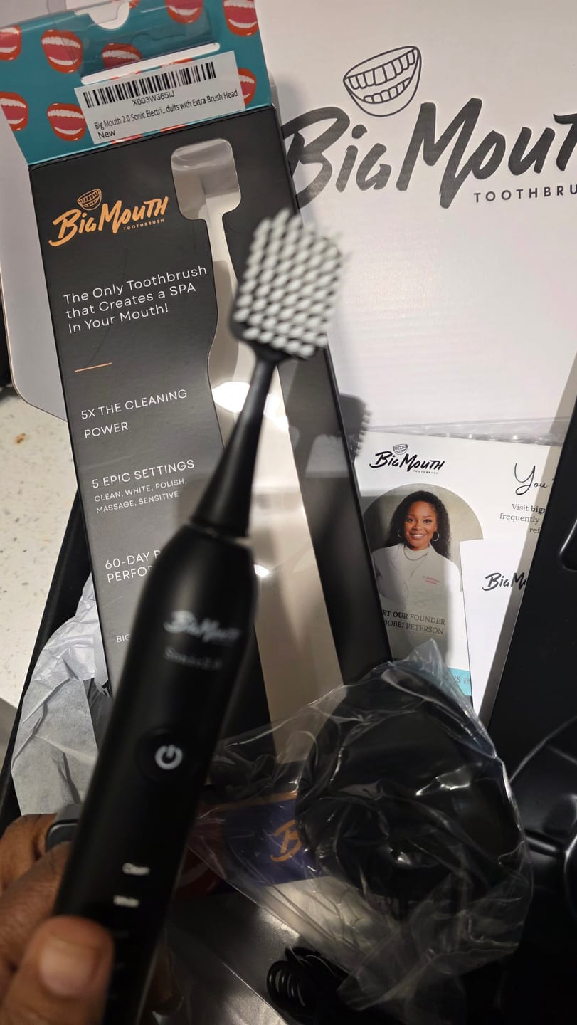 Customer photo review of Big Mouth Sonic Toothbrush 2.0 (Black Edition)