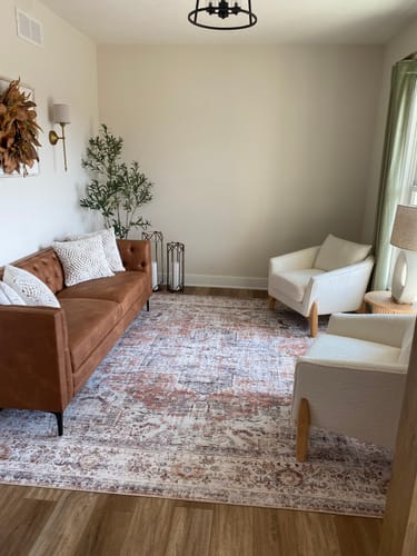 Customer photo review of Aglaia Washable Area Rug - Orange