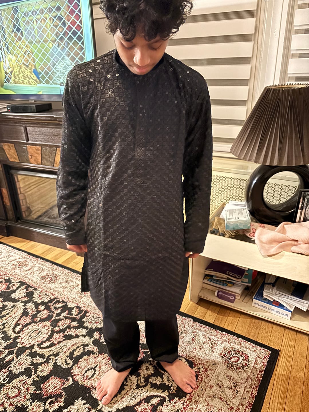 Customer photo review of Black Chikan Kurta