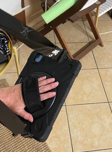 Customer photo review of Strike Rugged Case with Hand Strap and Lanyard for Apple iPad Air 4 & Air 5