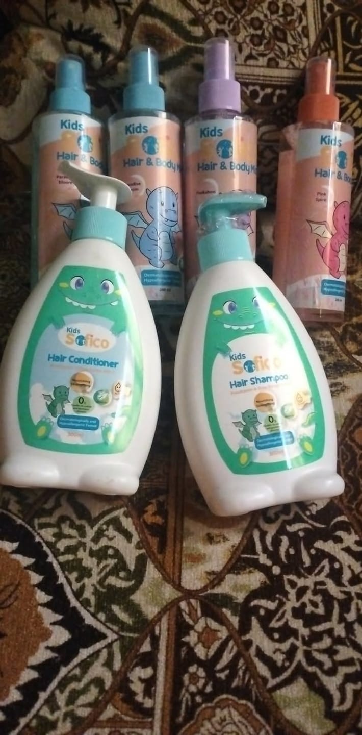 Customer photo review of Sofico Kids Hair Conditioner Provitamin & Shea Butter & Vitamin E 300 ml