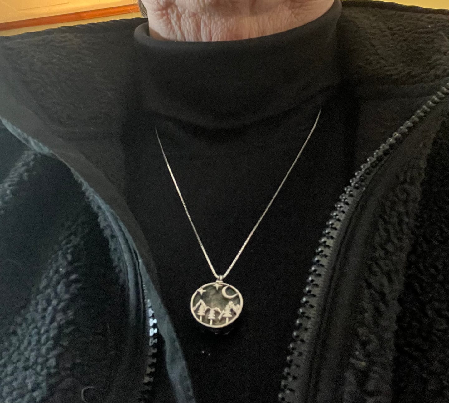 Customer photo review of Moon and Stars Always in My Heart Moss Agate