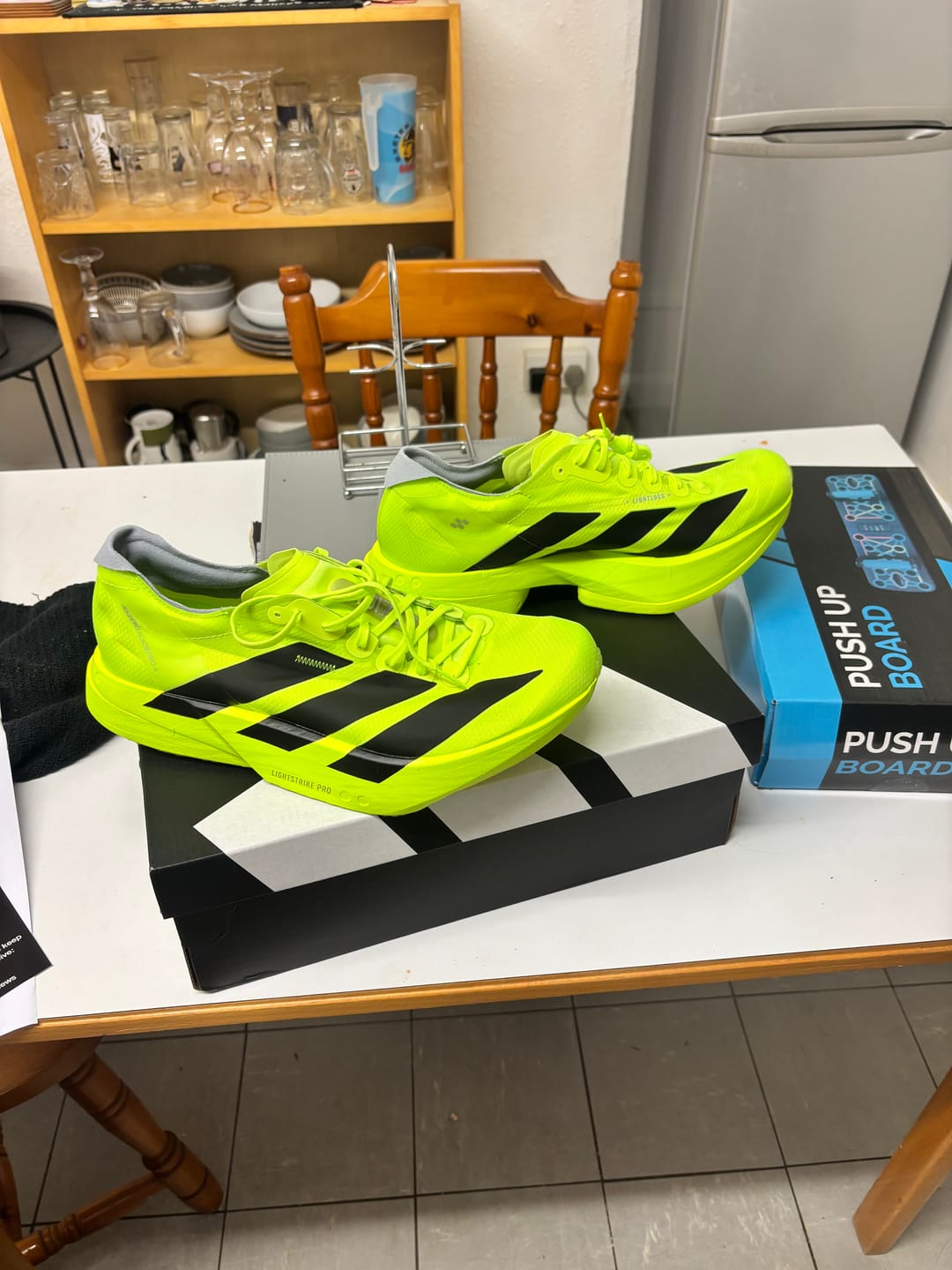Customer photo review of adidas Adizero Adios Pro 4 Men's Running Shoe - Lucid Lemon/Core Black/Halo Silver