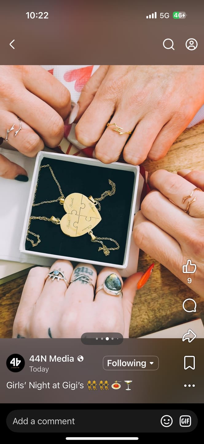 Customer photo review of Custom Puzzle Heart Necklace