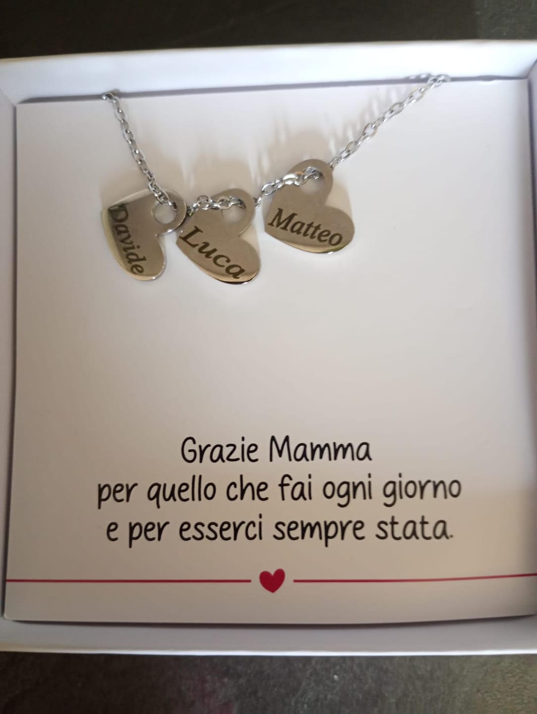 Customer photo review of Collana con cuori - Amori della Mamma