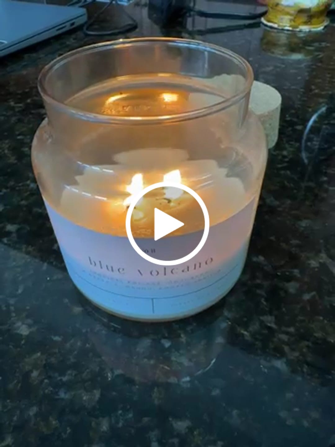 Customer video review of Blue Volcano 22 oz Glass Candle