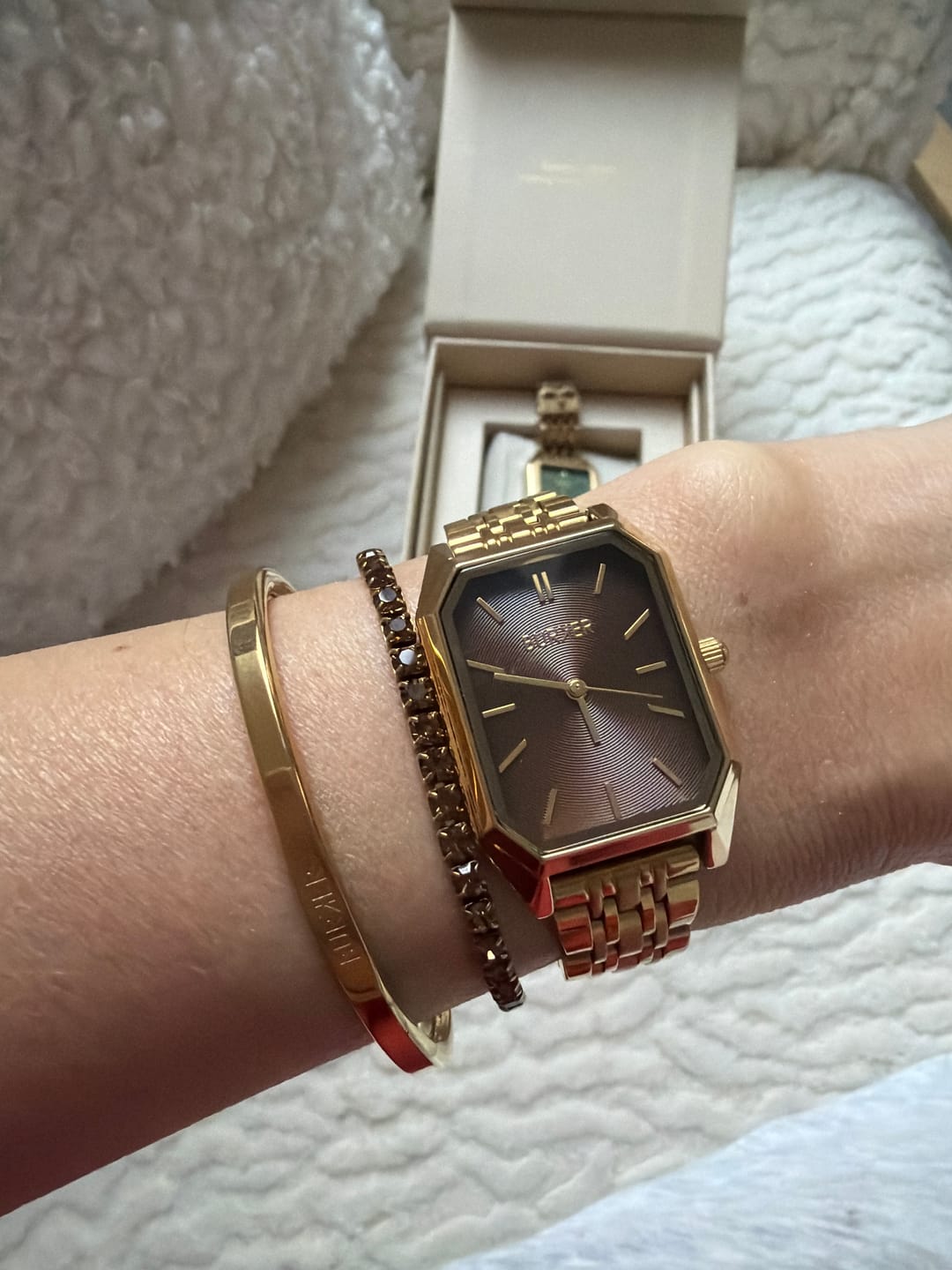 Customer photo review of Ava Gold Brown Bracelet
