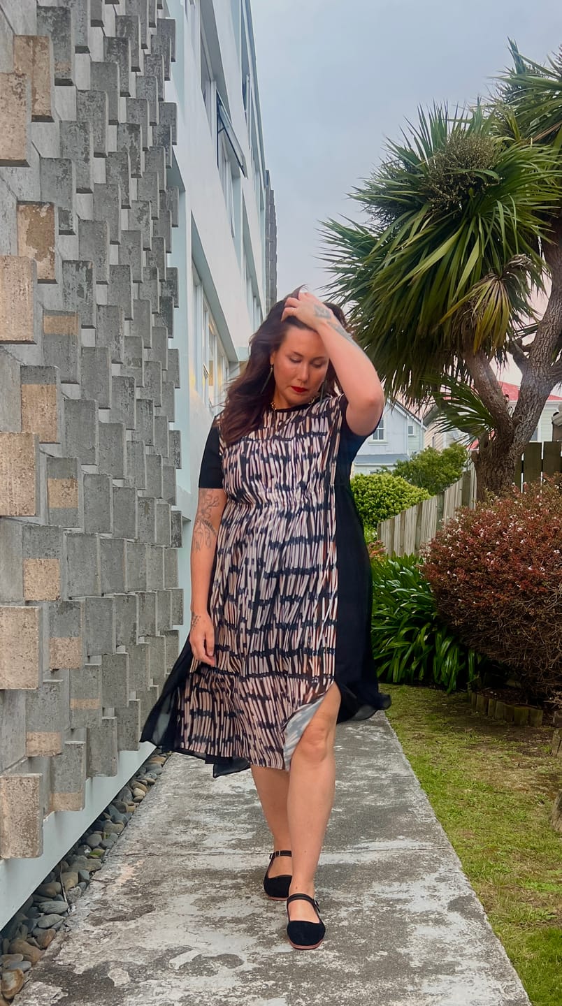 Customer photo review of Piupiu Print Long Dress with Drawstring