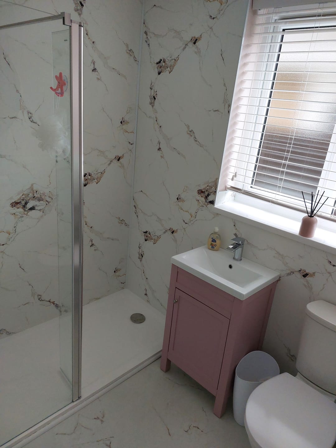 Customer photo review of 10mm Oro Gold Marble Ultra Matt Shower Panel 1M x 2.4M