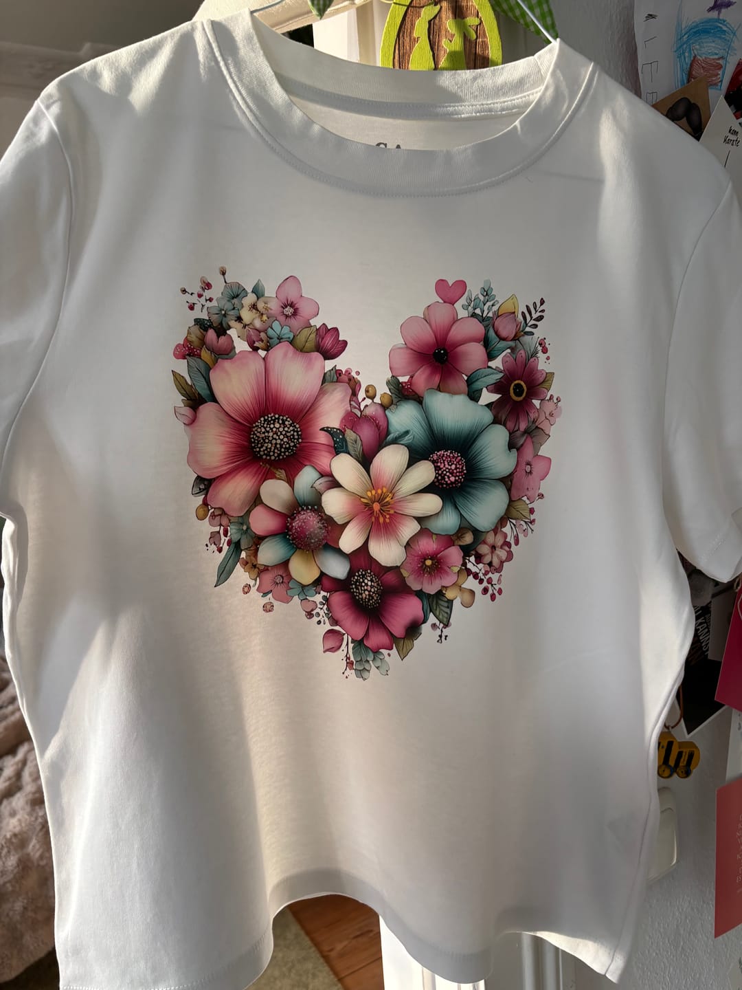 Customer photo review of Bügelbild Blumen Herzpoesie