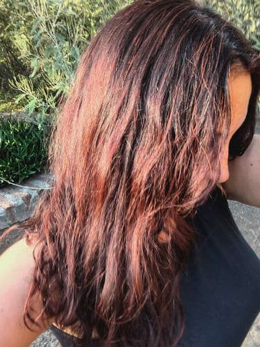 Reseña con foto de un cliente sobre Pack Rubios/Cobrizos Dorados (Henna + Cassia)