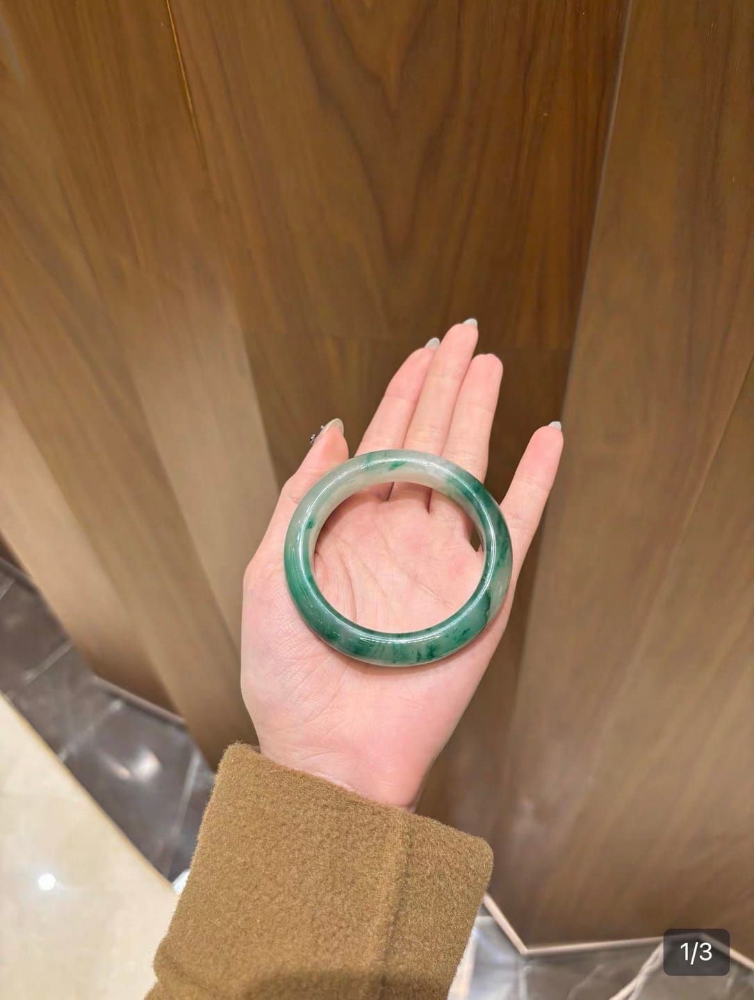 Customer photo review of Mountain Mist African Jade Bangle