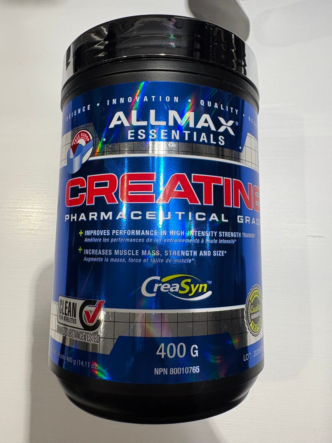 Customer photo review of Allmax - Creatine Monohydrate - 100g-1000g