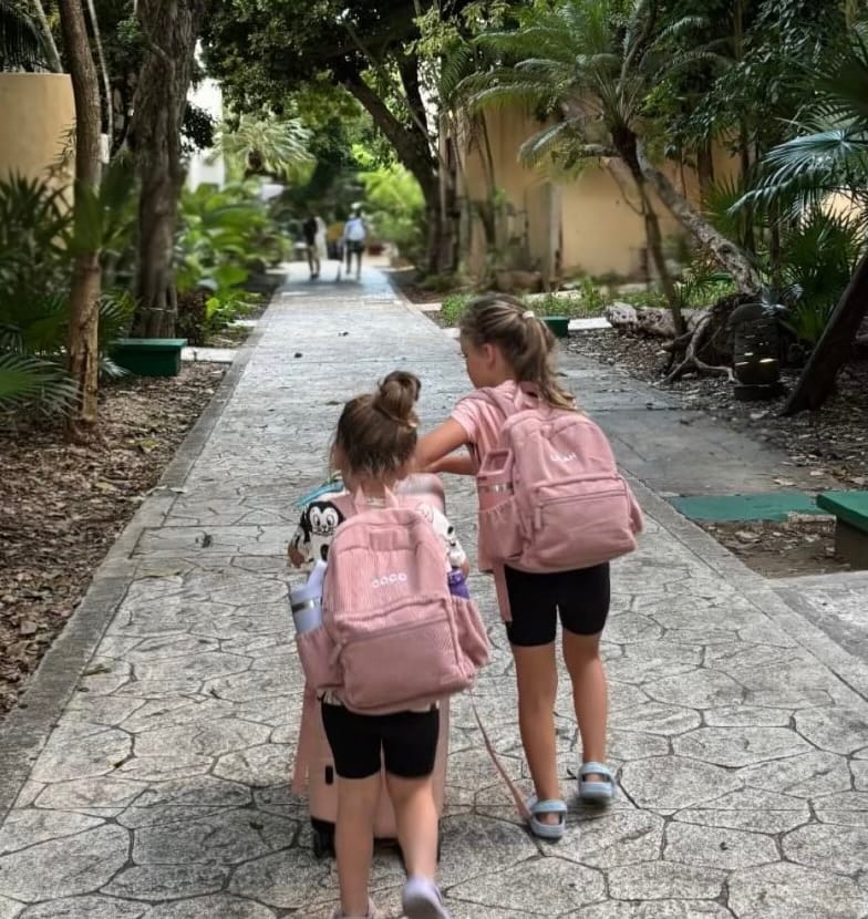 Customer photo review of Yooushi® Corduroy Backpack – Dusty Pink
