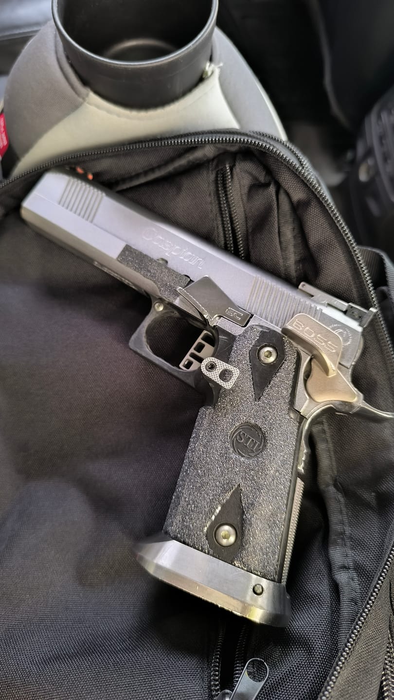 Customer photo review of 1911/2011 Slide Stop Thumb Rest | Competition Accessory