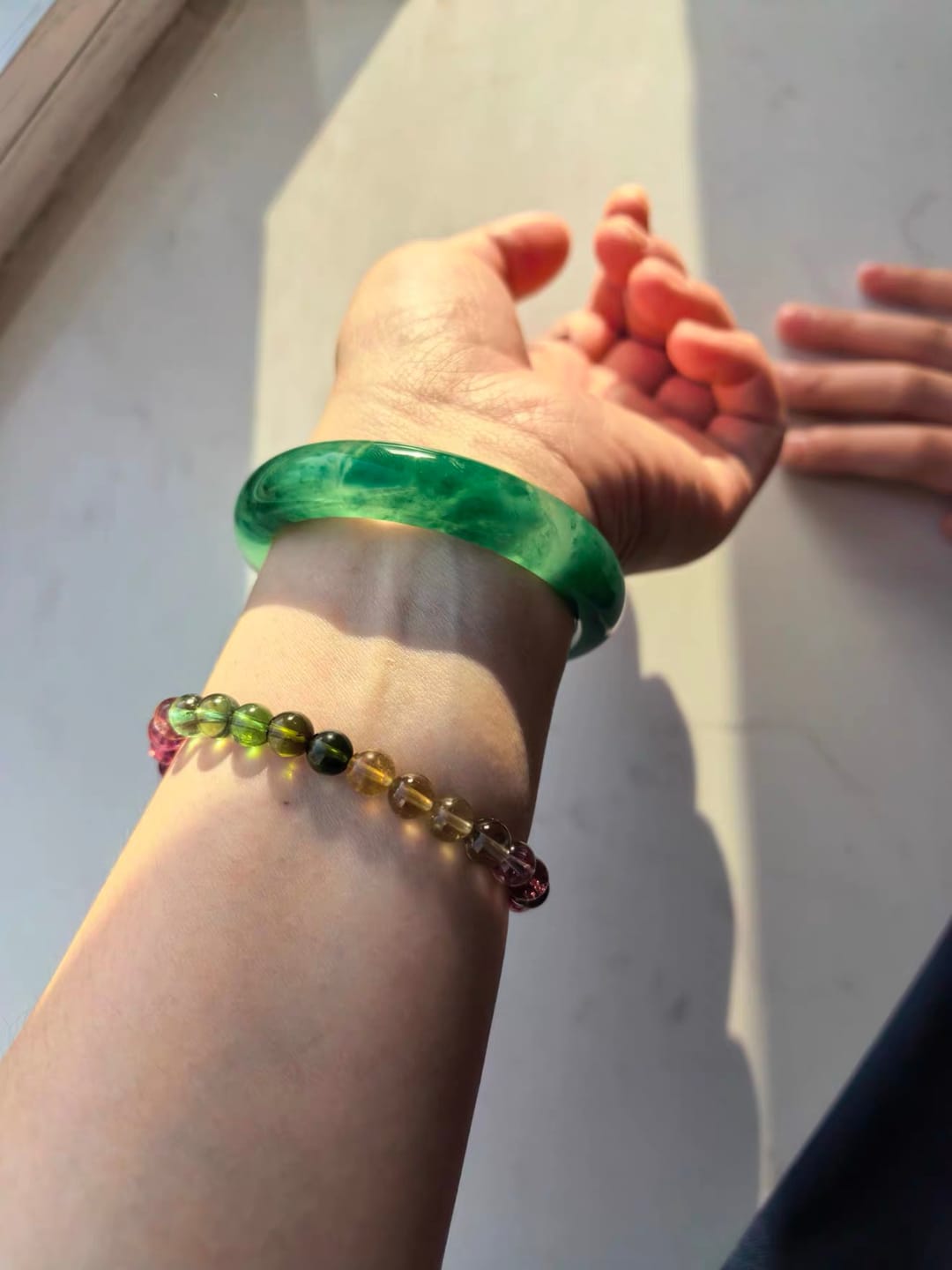 Customer photo review of Mountain Mist African Jade Bangle