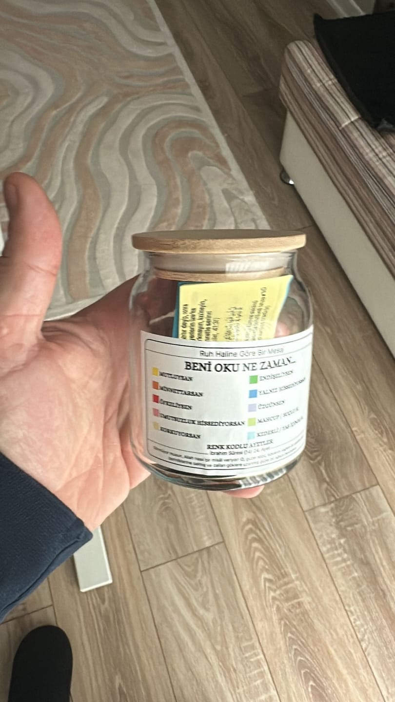 Customer photo review of Huzur Kavanoz - 150 Ayet - 10 Renkli