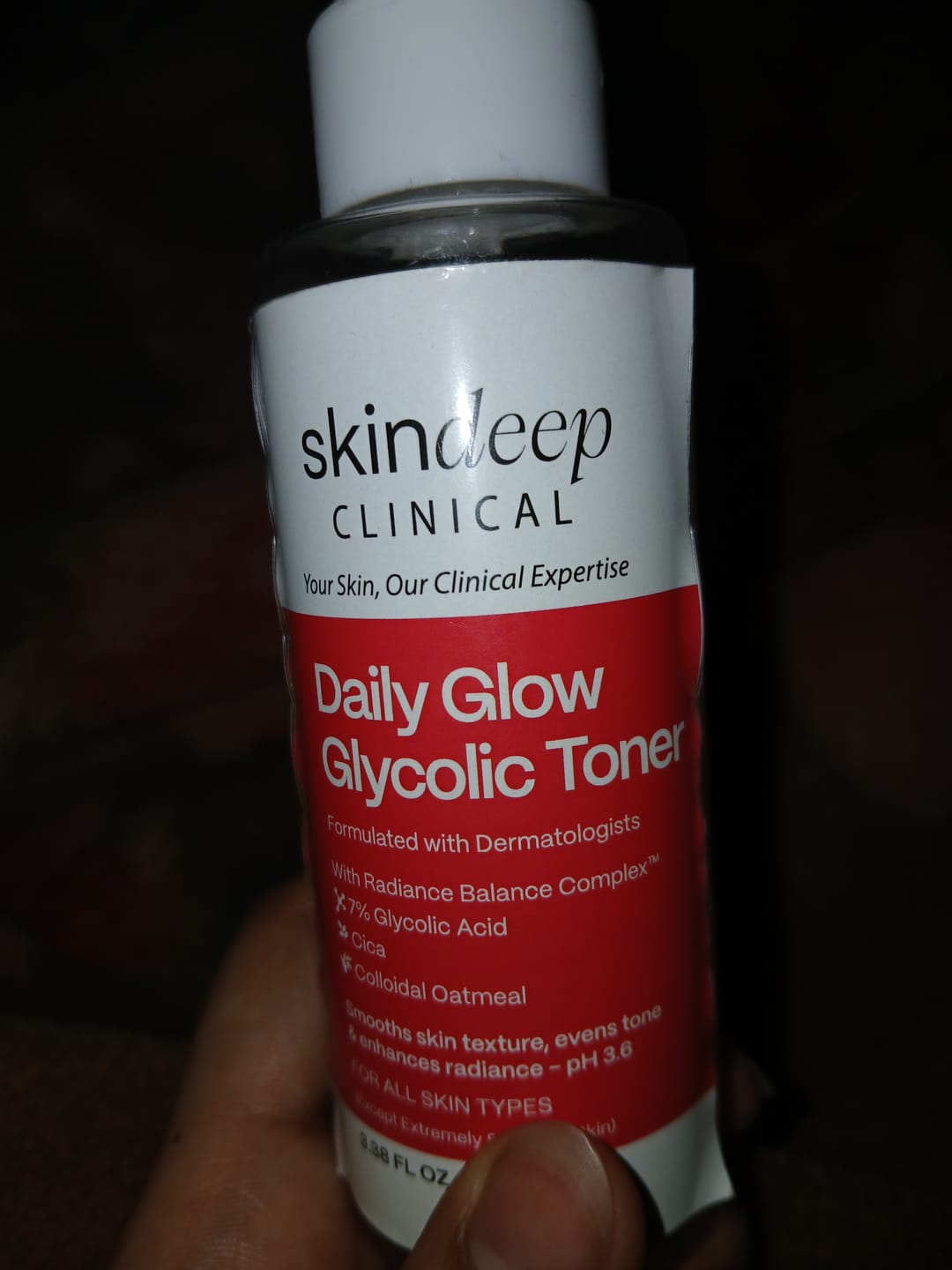 Customer photo review of Daily Glow Glycolic Toner