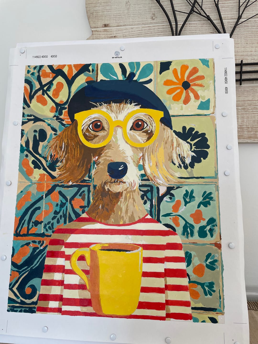 Customer photo review of French style dog | Paint by Number