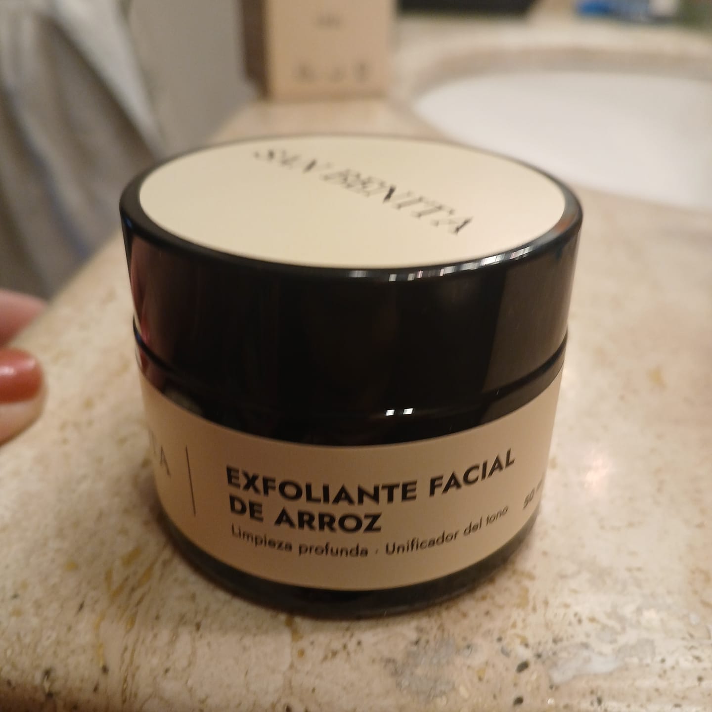 Customer photo review of Exfoliante facial de arroz