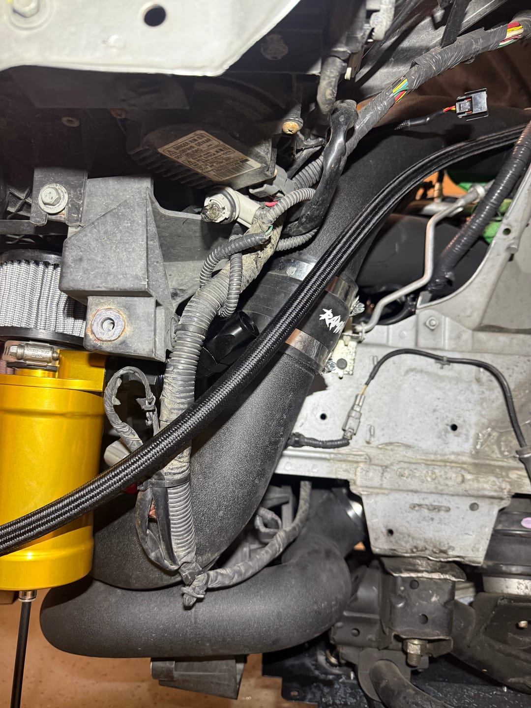 Customer photo review of Motion Raceworks Top Loader Billet Oil Catch Can Gold Anodized ( Dual 10 AN Port )