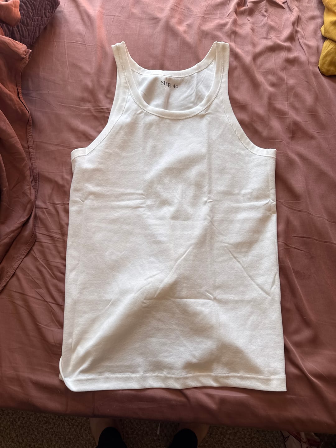 Customer photo review of Military Cotton Tank Top - Apricot