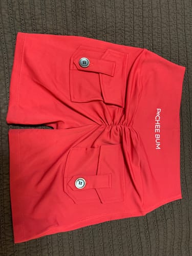 Customer photo review of Ferrari Red Pocket Scrunch Butt Shorts